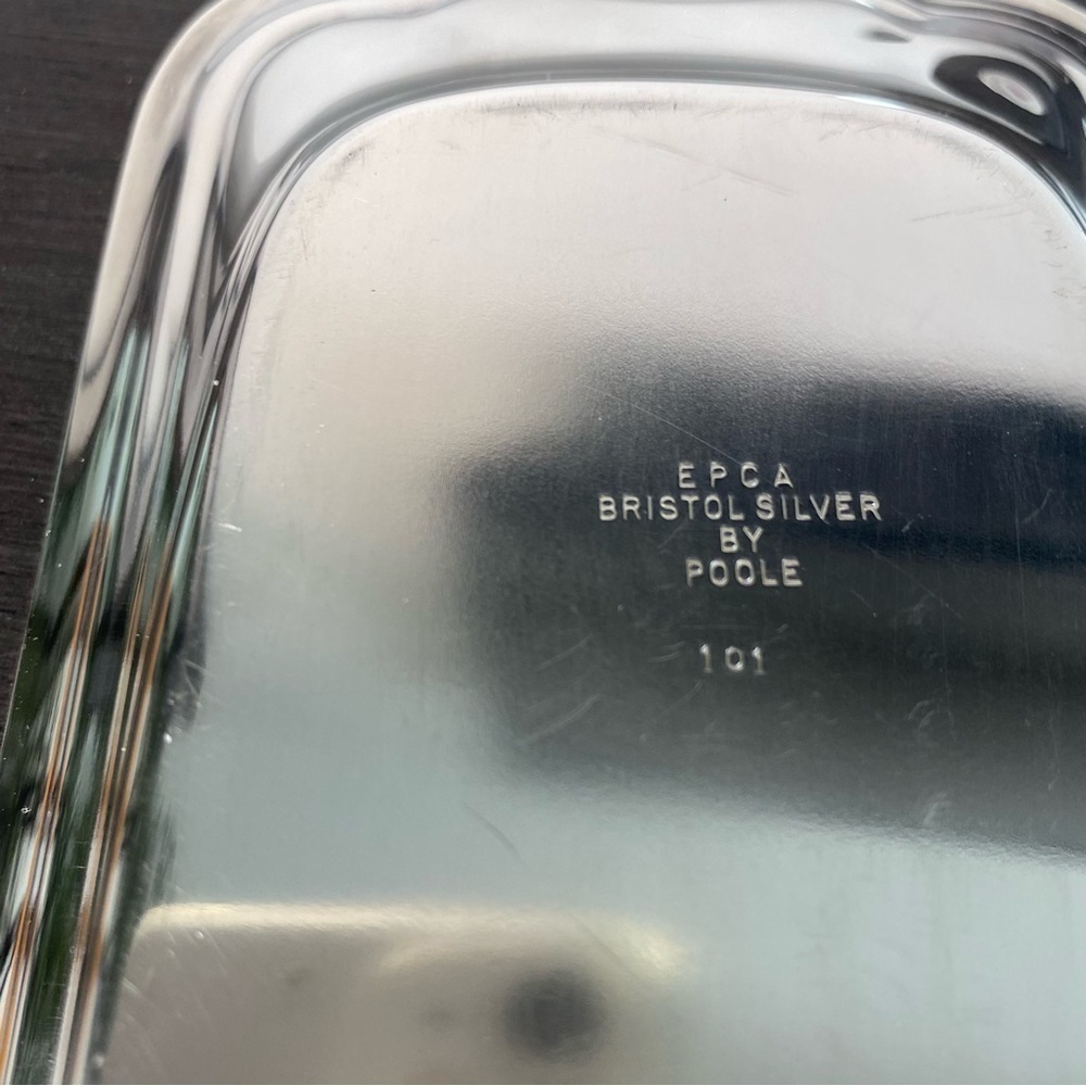 BRISTOL SILVER by POOLE Silver Plate Vintage Covered Butter Dish w Glass Insert - Picture 10 of 13